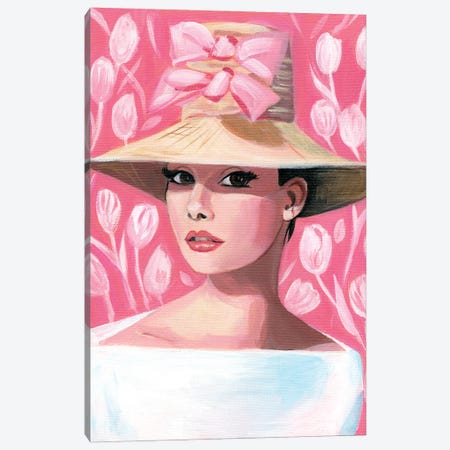 Audrey Hepburn Canvas Print #CMX2} by Cathi Mingus Canvas Art Print