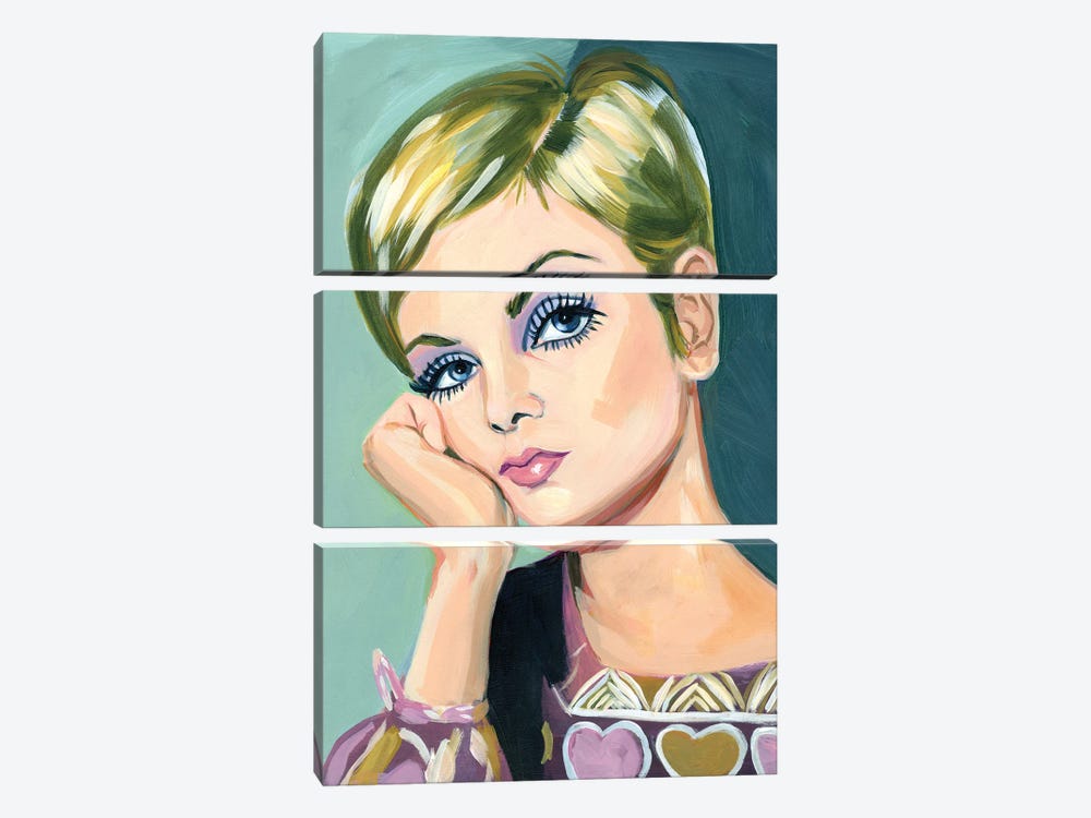 Twiggy in Lavender by Cathi Mingus 3-piece Canvas Art