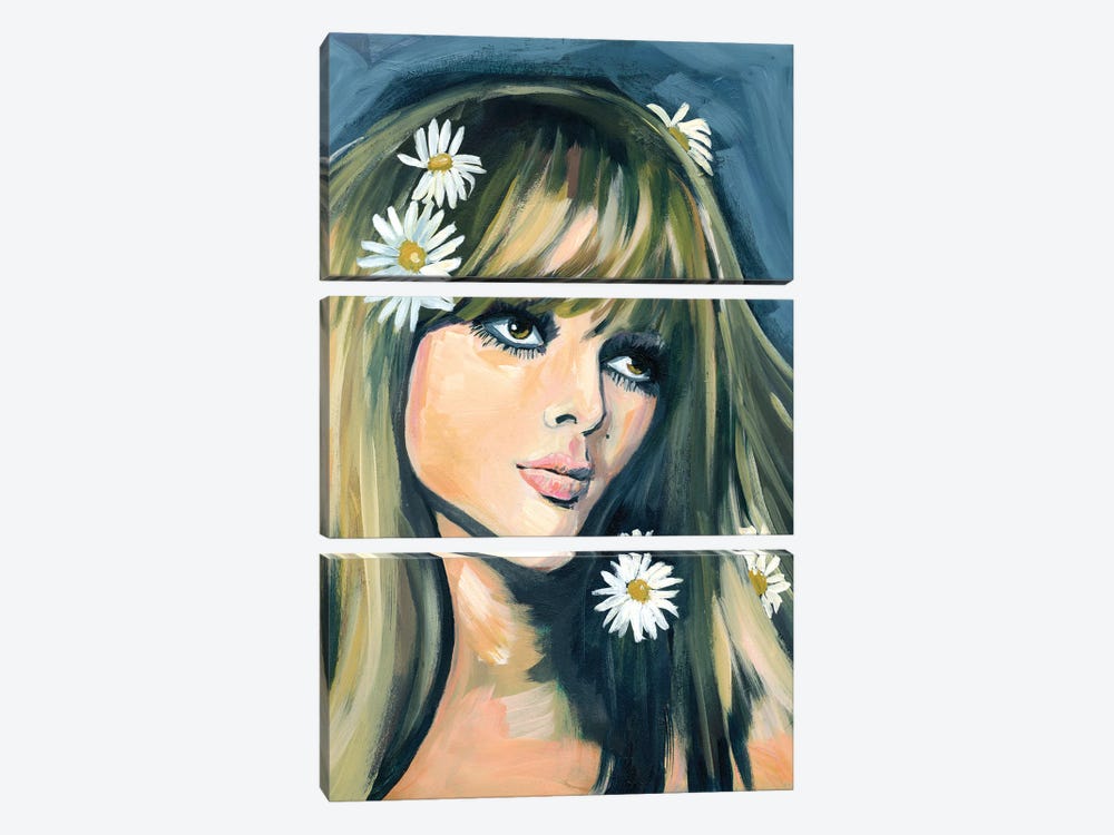 Seventies Girl by Cathi Mingus 3-piece Canvas Art Print
