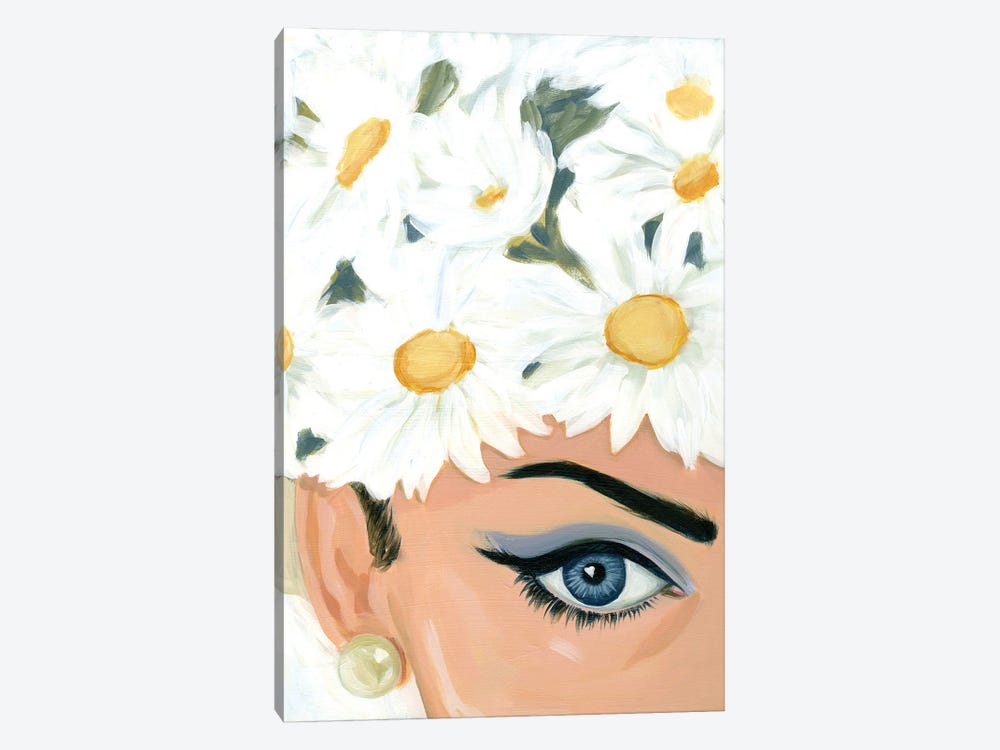 Girl With Flower Hat by Cathi Mingus 1-piece Canvas Artwork
