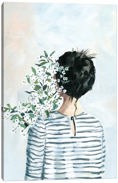 Girl With Bouquet Canvas Art Print - Cathi Mingus