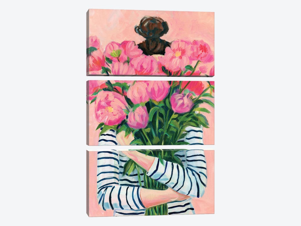 Peonies Party by Cathi Mingus 3-piece Canvas Artwork