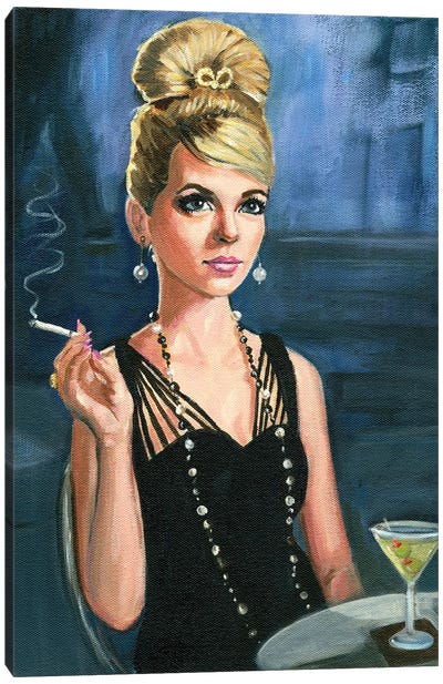 Little Black Dress Canvas Art Print - Smoking Art