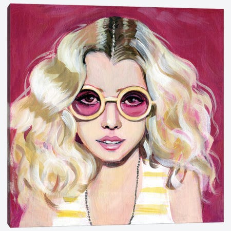 Seventies Girl With Sunglasses Canvas Print #CMX58} by Cathi Mingus Canvas Art Print