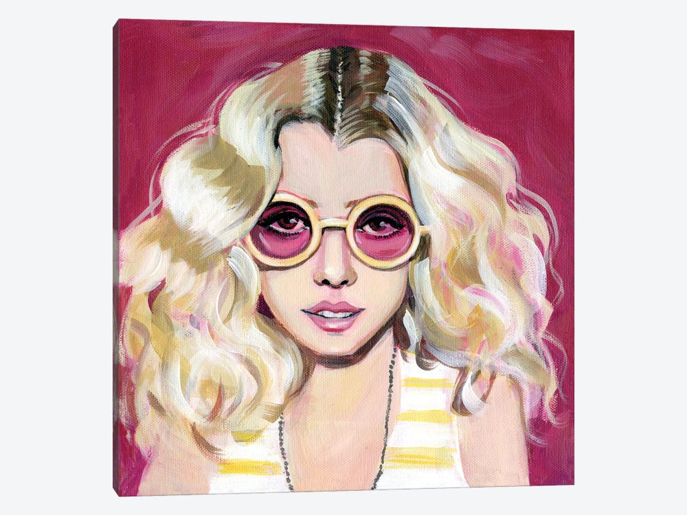 Seventies Girl With Sunglasses by Cathi Mingus 1-piece Canvas Print