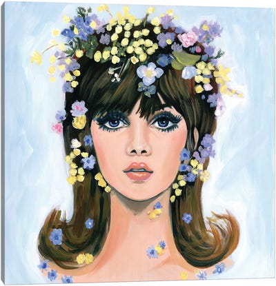Flowers In Her Hair Canvas Art Print - Cathi Mingus