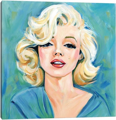 Marilyn Monroe Pastel Canvas Art Print - Model & Fashion Icon Art