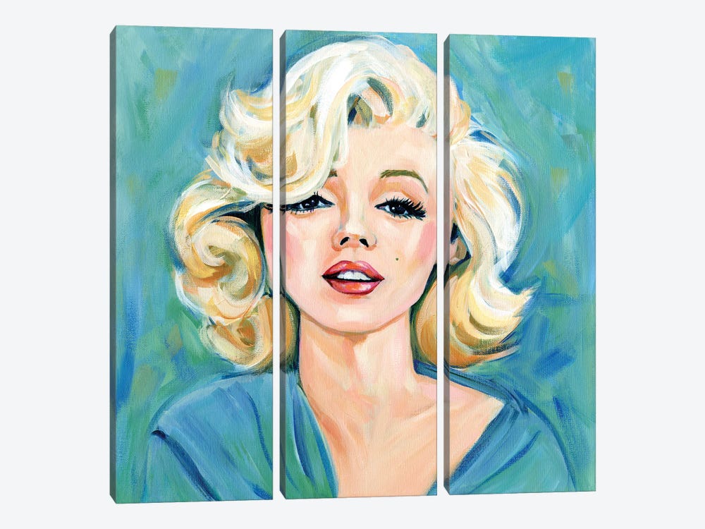 Marilyn Monroe Pastel by Cathi Mingus 3-piece Canvas Art