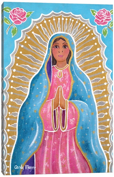 Guadalupe Of The Light Canvas Art Print - Mexican Culture