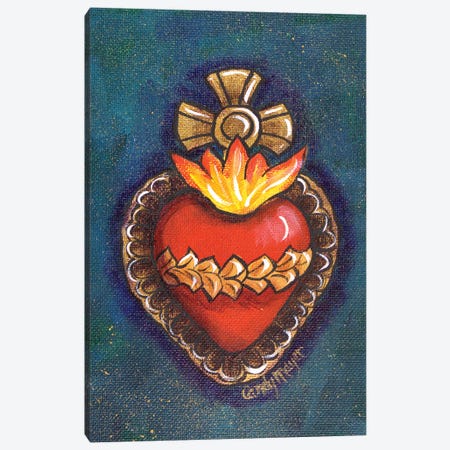 Sacred Heart Tin Canvas Print #CMY102} by Candy Mayer Canvas Art