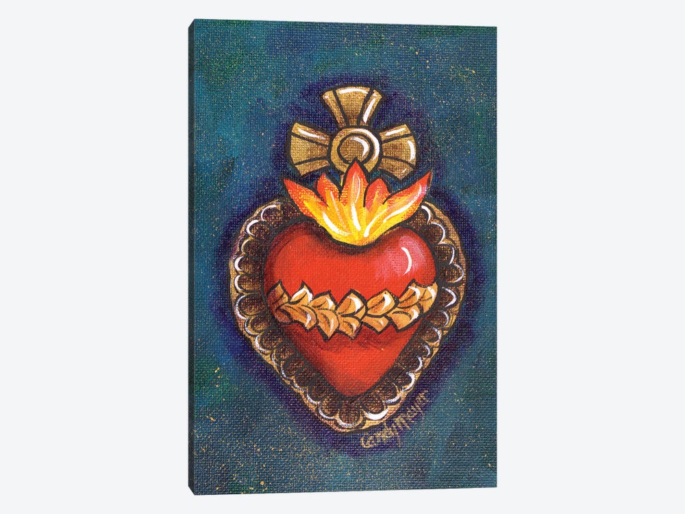 Sacred Heart Tin by Candy Mayer 1-piece Canvas Artwork