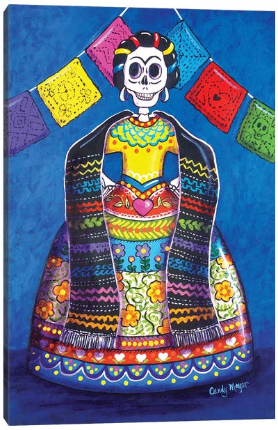 Papel Picado Frida Canvas Art Print - Latin Décor