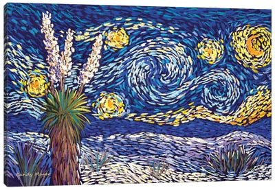 Starry Night At White Sands Canvas Art Print