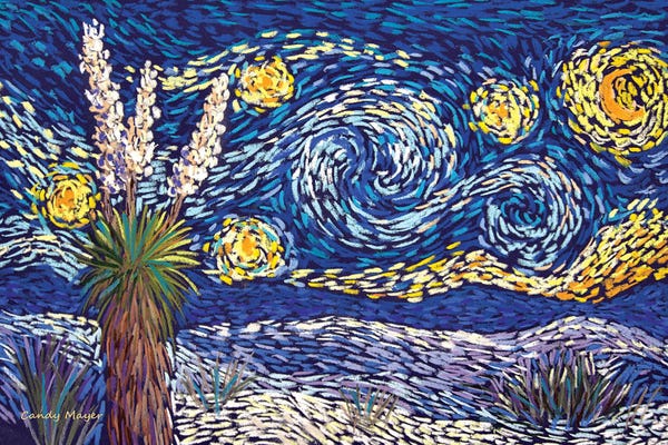 Cacti: Starry Night At White Sands by Candy Mayer