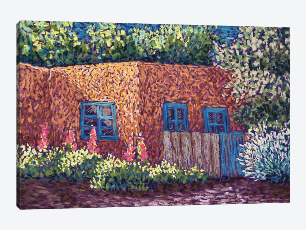 Adobe With Blue Windows by Candy Mayer 1-piece Canvas Artwork