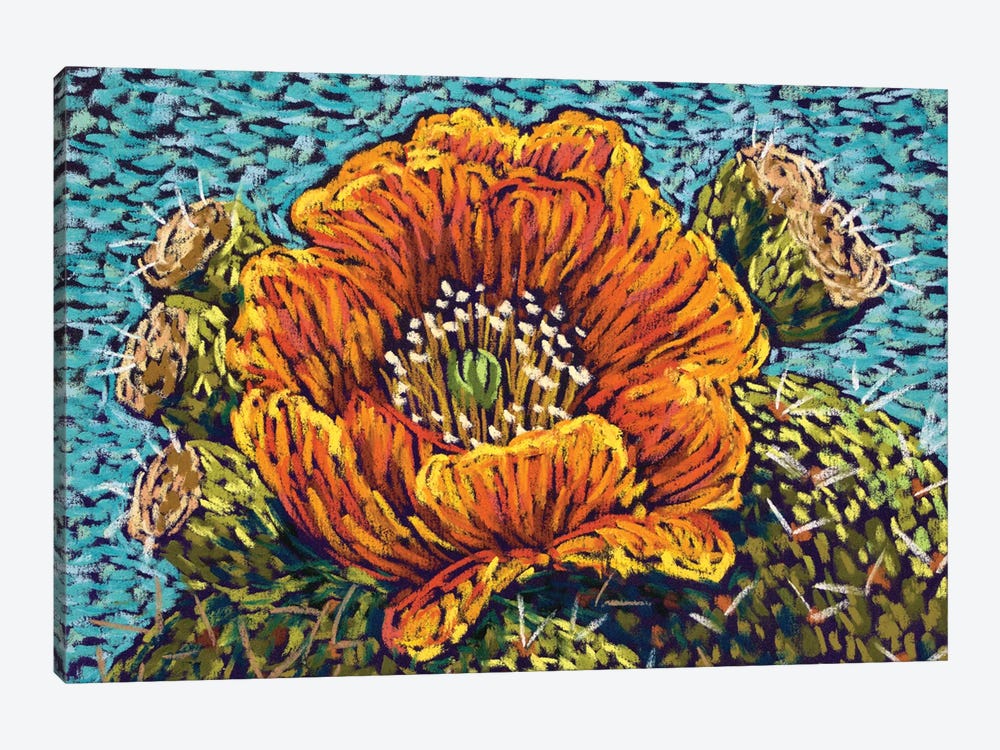 Orange Cactus Flower by Candy Mayer 1-piece Canvas Art