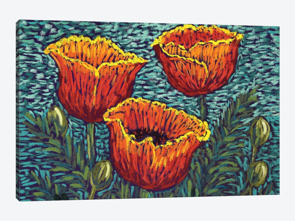 Red Orange Poppies by Candy Mayer 1-piece Canvas Print