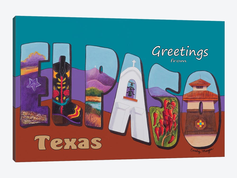 El Paso Postcard by Candy Mayer 1-piece Art Print