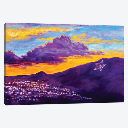 El Paso Star On The Mountain Canvas Print #CMY18} by Candy Mayer Canvas Artwork