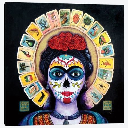 Frida Loteria Canvas Print #CMY21} by Candy Mayer Canvas Print