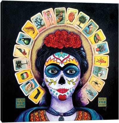 Frida Loteria Canvas Art Print - Mexican Culture