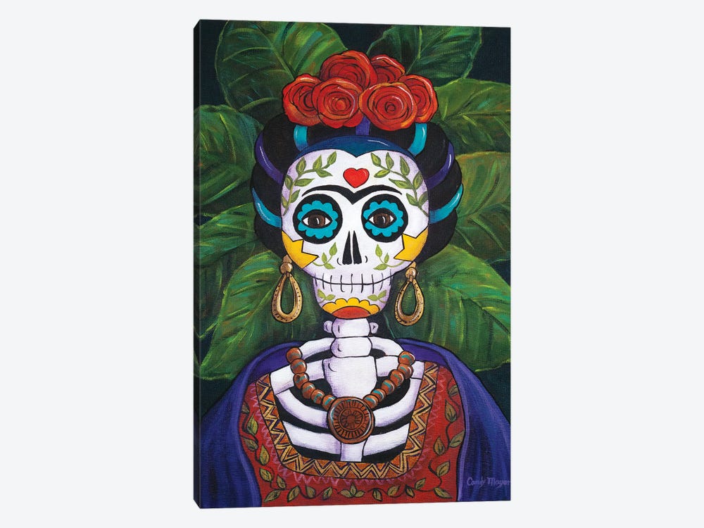 Frida With Roses by Candy Mayer 1-piece Canvas Wall Art