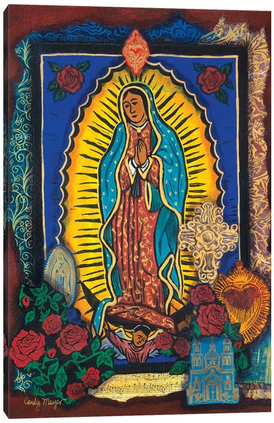 Guadalupe Collage Canvas Art Print - Religious Figure Art