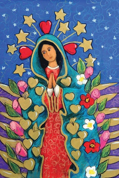 Guadalupe With Stars by Candy Mayer canvas print