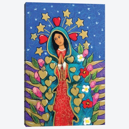 Guadalupe With Stars Canvas Print #CMY29} by Candy Mayer Art Print
