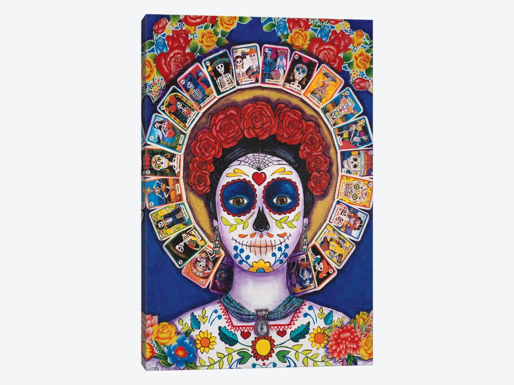 Blue Loteria Lady by Candy Mayer 1-piece Canvas Print