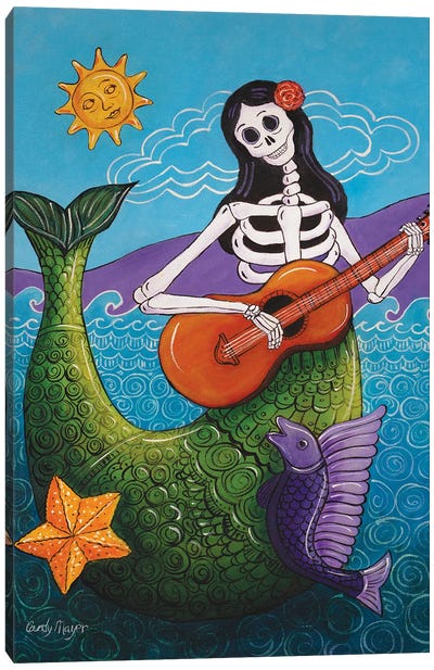 La Sirena Canvas Art Print - Skeleton Art