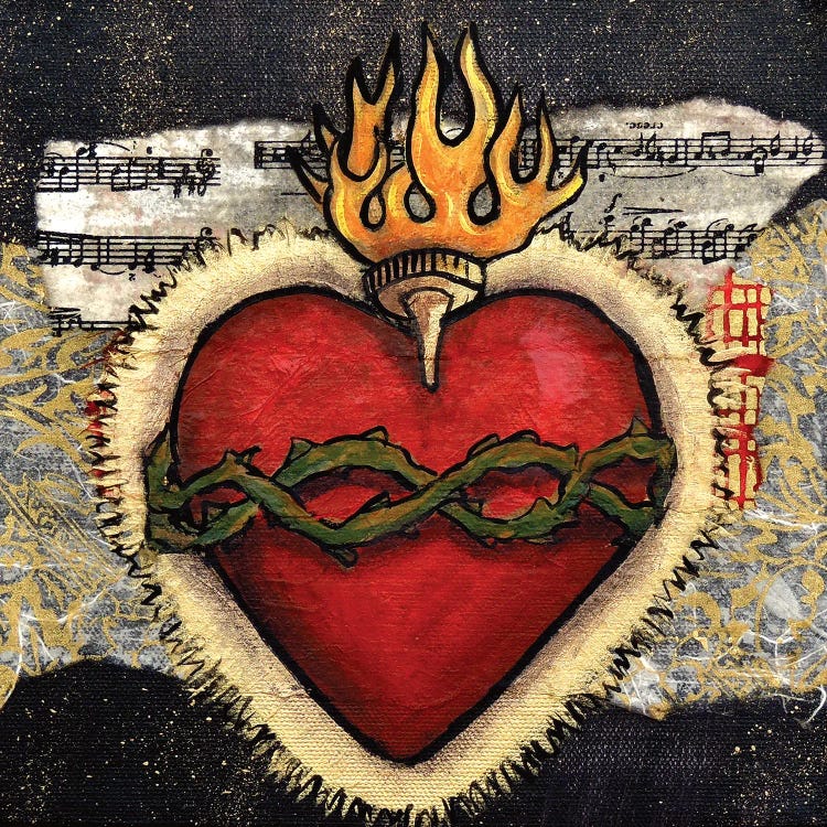 Sacred Heart With Thorns by Candy Mayer wall art