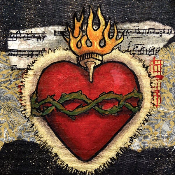 Latin Décor: Sacred Heart With Thorns by Candy Mayer
