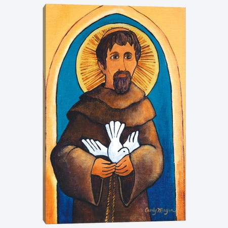 Saint Francis With Dove Canvas Print #CMY54} by Candy Mayer Art Print