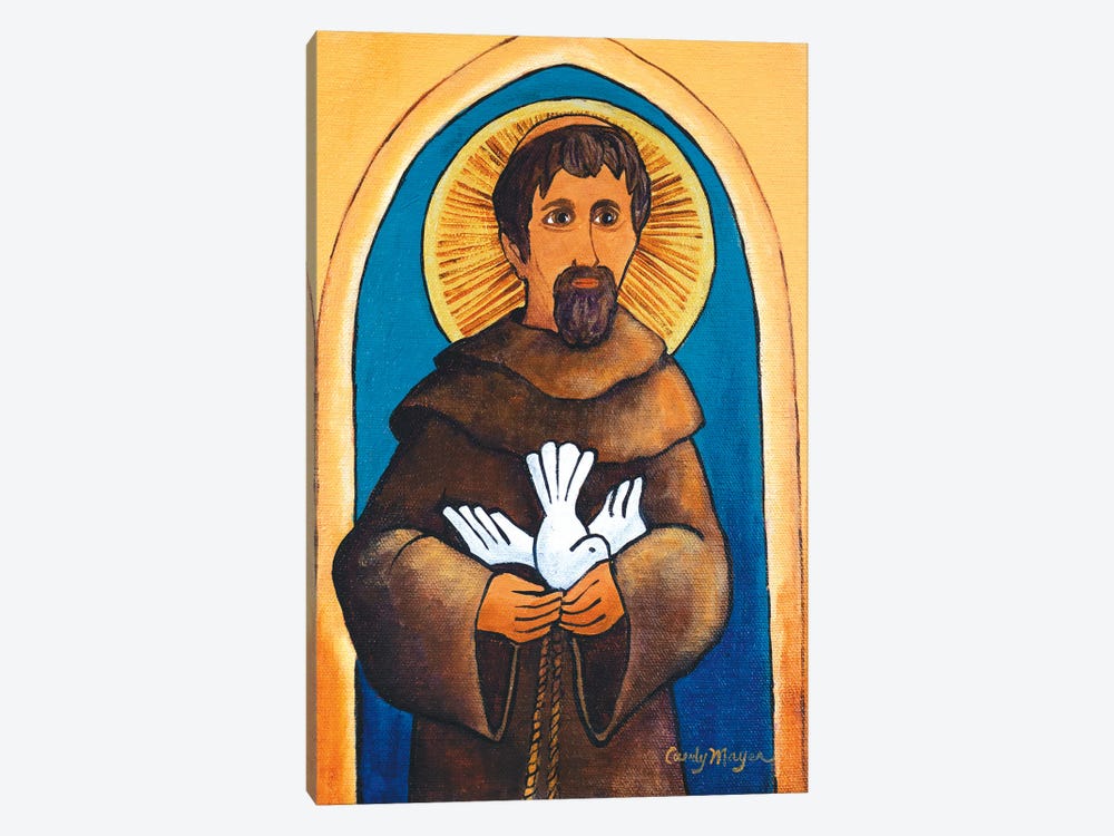 Saint Francis With Dove by Candy Mayer 1-piece Canvas Art
