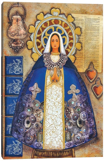 Silver Madonna Canvas Art Print - Mexican Culture