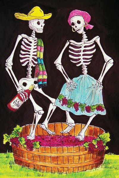 Skeletons: Stomping Grapes by Candy Mayer