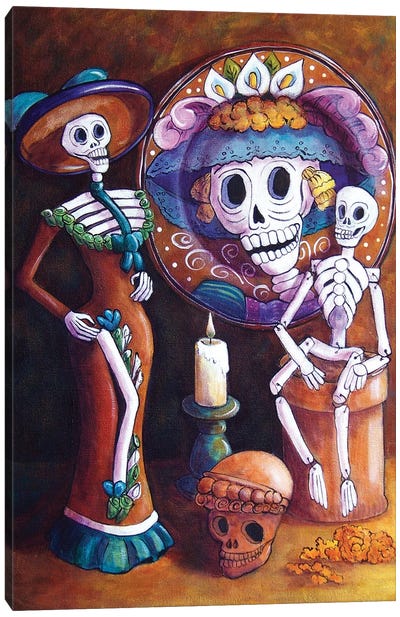 Catrina Group Canvas Art Print - Día de los Muertos