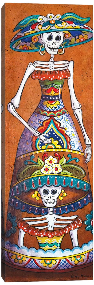Talavera Catrina Canvas Art Print - Skeleton Art