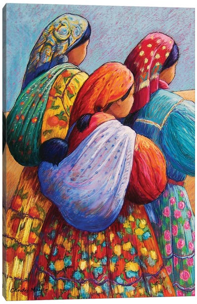 Tarahumara Women Canvas Art Print - Fine Art Meets Folk