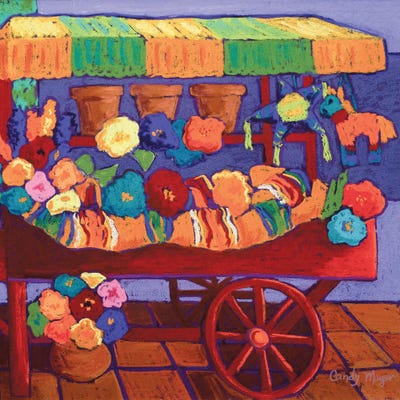 The Flower Cart by Candy Mayer canvas print