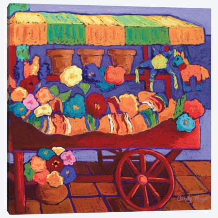 The Flower Cart Canvas Print #CMY68} by Candy Mayer Canvas Print
