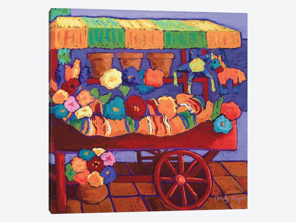 The Flower Cart by Candy Mayer 1-piece Canvas Print