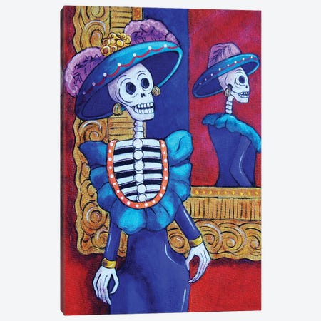 Catrina In The Mirror Canvas Print #CMY6} by Candy Mayer Canvas Print