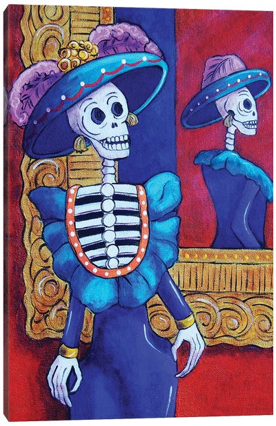 Catrina In The Mirror Canvas Art Print - Candy Mayer