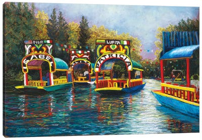 Xochimilco, Mexico Canvas Art Print - River, Creek & Stream Art