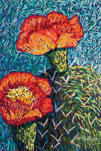 Succulents: Prickly Pear In Orange by Candy Mayer