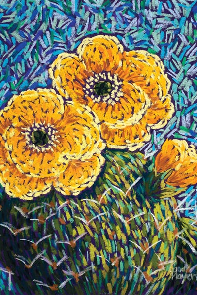 Succulents: Prickly Pear In Yellow by Candy Mayer