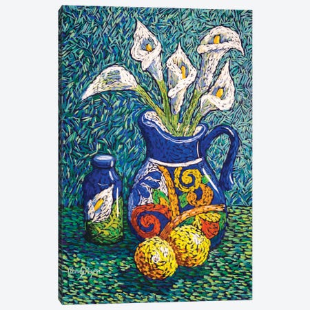 Talavera And Lilies Canvas Print #CMY83} by Candy Mayer Canvas Print