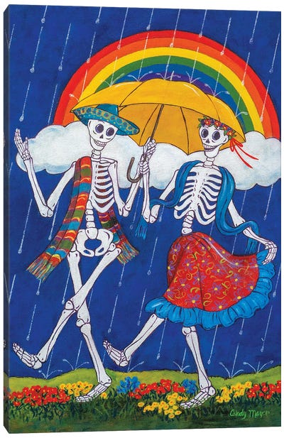 Rain Dance Canvas Art Print - Rainbow Art